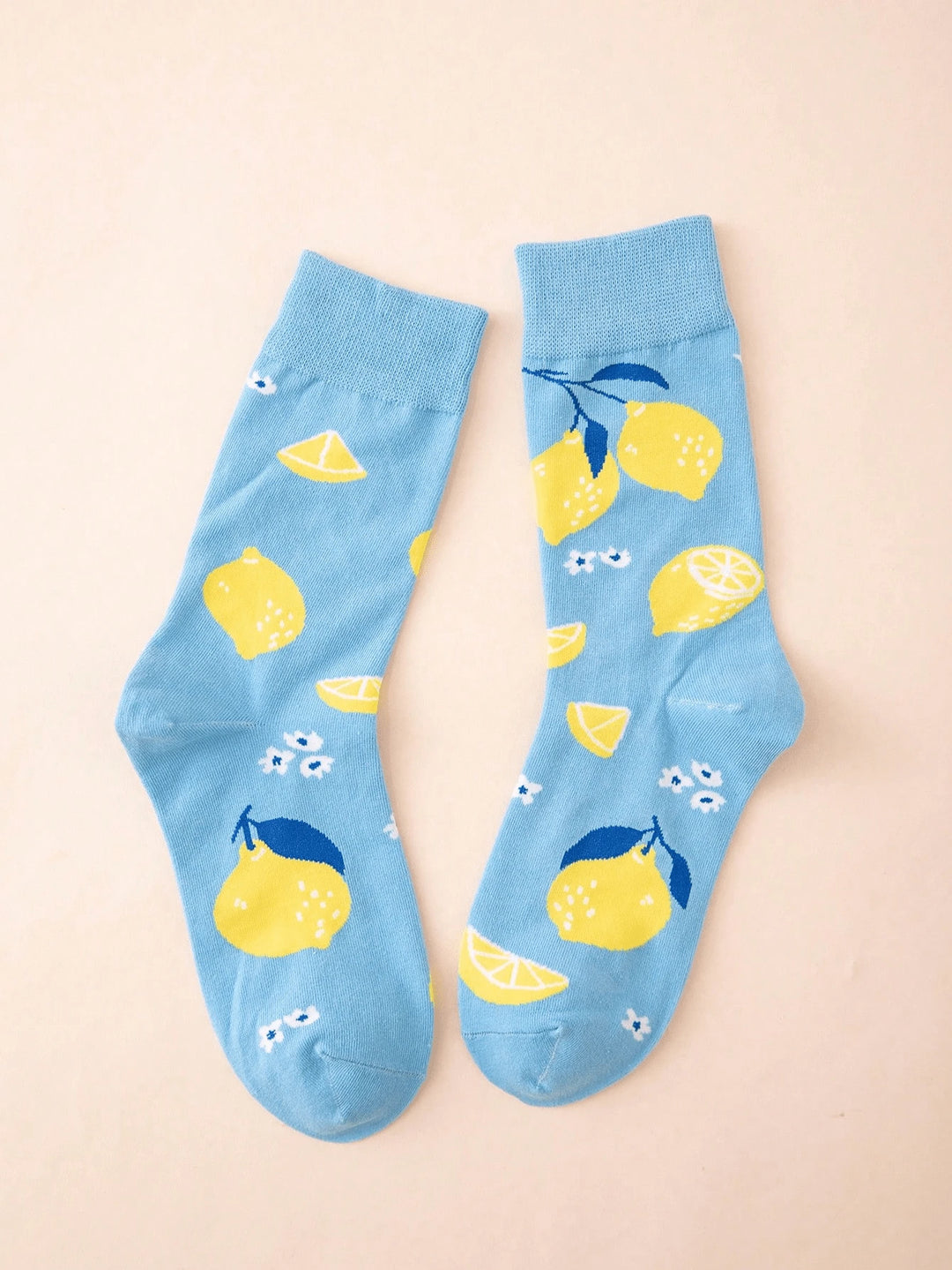 Women’s Cozy Cartoon Lemon Mid-Calf Socks – Warm, Soft & Stylish Autumn/Winter Essential
