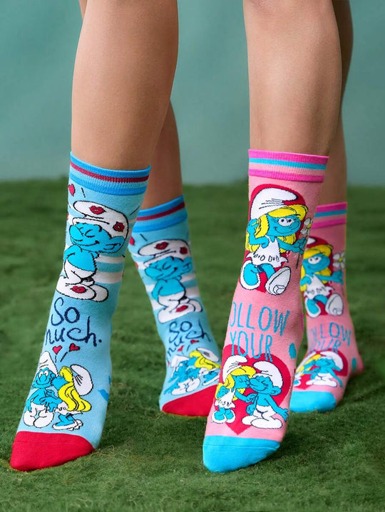 3 Pairs Soft & Breathable Cartoon Striped Mid-Calf Socks