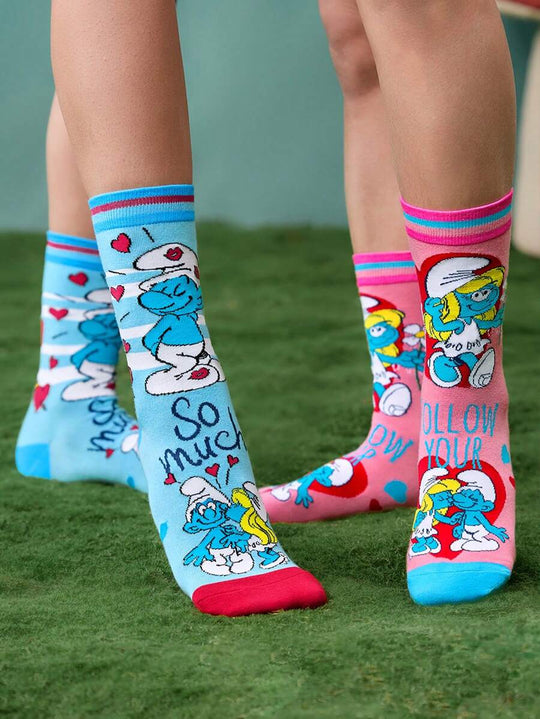 3 Pairs Soft & Breathable Cartoon Striped Mid-Calf Socks