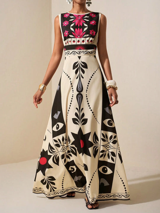 Luxury Tropical Rainforest Maxi Dress | Boho Summer Outfit USA