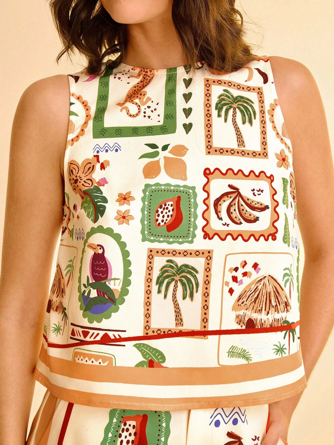 Women’s Casual Summer Fun Print Sleeveless Vest