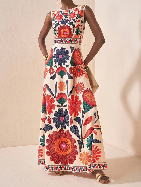 Luxury Tropical Rainforest Maxi Dress | Boho Summer Outfit USA