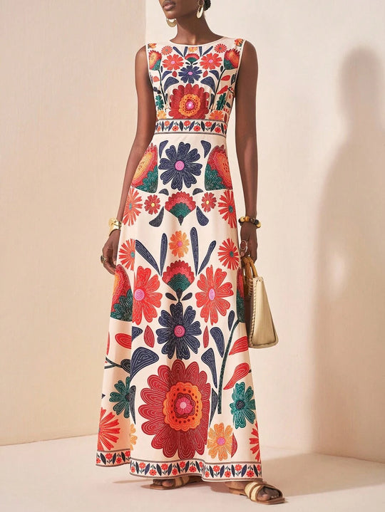 Luxury Tropical Rainforest Maxi Dress | Boho Summer Outfit USA