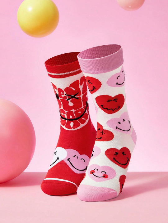 3 Pairs Soft & Breathable Cartoon Striped Mid-Calf Socks